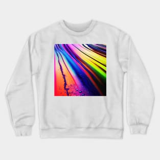 Liquid Colors Flowing Infinitely - Heavy Texture Swirling Thick Wet Paint - Abstract Inspirational Rainbow Drips Crewneck Sweatshirt